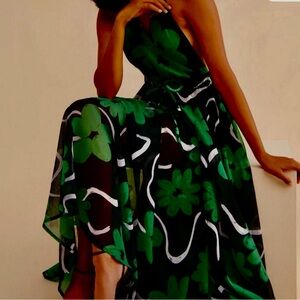 Free People Green and Black Halter Sundress